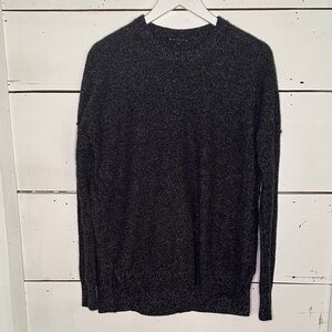 Athleta Perspective Wool Cashmere Women’s Crew Sweater Black Marl